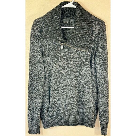 Armani Exchange Alpaca Wool Blend High Collar Quarter Zip Men's Sweater Small - Picture 1 of 12